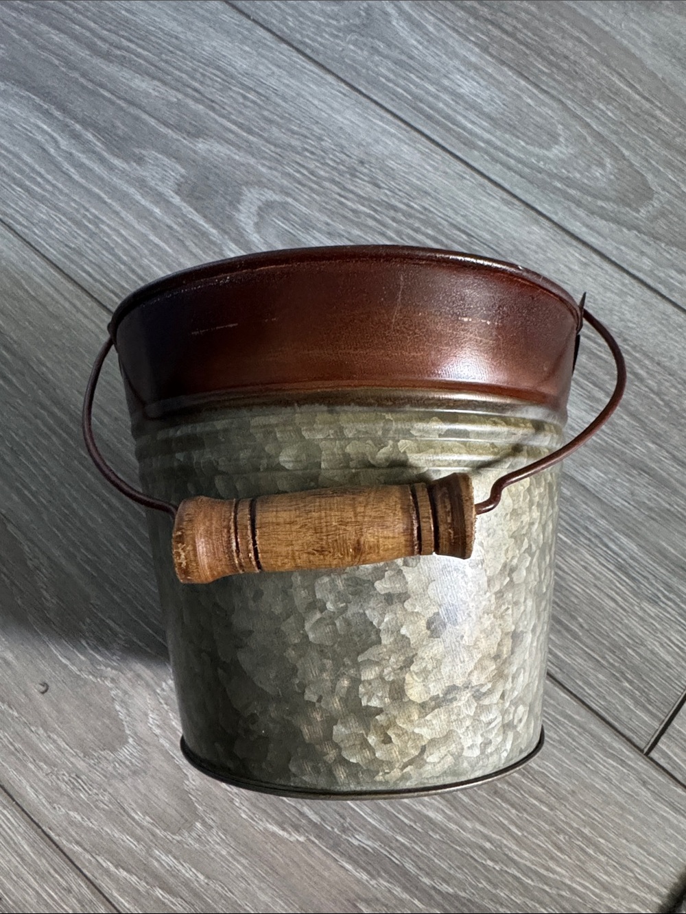 Garden IronLite Banded Planter Pot, Aged Nickel by Robert Allen Home
